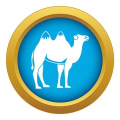 Wall Mural - Camel icon blue vector isolated on white background for any design