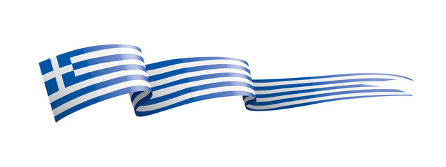Wall Mural - Greece flag, vector illustration on a white background.
