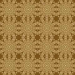 Gold symmetry pattern and geometric golden design,  textile backdrop.