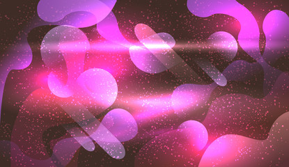 Wall Mural - Abstract galaxy background. colorful spots and grunge splashes. waves, circles, shapes on a purple background. vector illustration