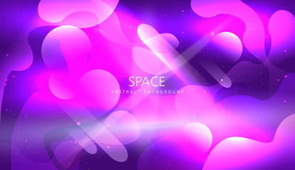 Wall Mural - Abstract galaxy background. colorful spots and grunge splashes. waves, circles, shapes on a purple background. vector illustration