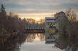 Old mill in Cedarburg Wisconsin featuring reflections on the river