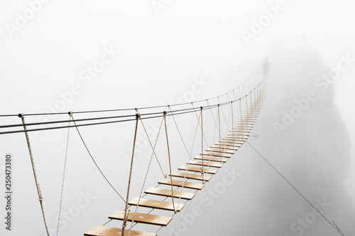 Naklejka na szybę Hanging bridge in fog