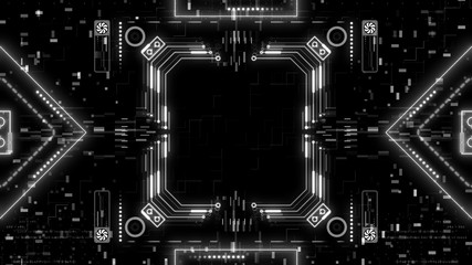 Cyber background. Futuristic hud concept. Black and white for alpha channel