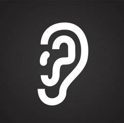 Leinwandbilder - Ear icon on black background for graphic and web design, Modern simple vector sign. Internet concept. Trendy symbol for website design web button or mobile app