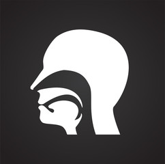 Leinwandbilder - Human head icon on black background for graphic and web design, Modern simple vector sign. Internet concept. Trendy symbol for website design web button or mobile app