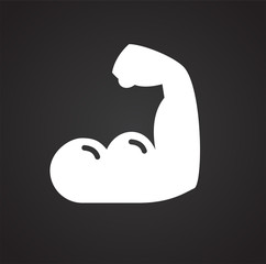 Leinwandbilder - Muscle icon on black background for graphic and web design, Modern simple vector sign. Internet concept. Trendy symbol for website design web button or mobile app
