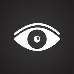 Leinwandbilder - Eye icon on black background for graphic and web design, Modern simple vector sign. Internet concept. Trendy symbol for website design web button or mobile app