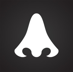 Leinwandbilder - Nose icon on black background for graphic and web design, Modern simple vector sign. Internet concept. Trendy symbol for website design web button or mobile app