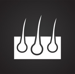 Leinwandbilder - Hairs icon on black background for graphic and web design, Modern simple vector sign. Internet concept. Trendy symbol for website design web button or mobile app