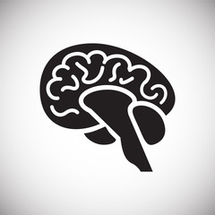 Leinwandbilder - Brain icon on white background for graphic and web design, Modern simple vector sign. Internet concept. Trendy symbol for website design web button or mobile app