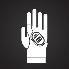 Poster - Heart rate app icon on black background for graphic and web design, Modern simple vector sign. Internet concept. Trendy symbol for website design web button or mobile app