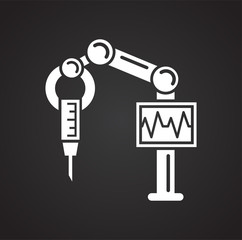 Poster - Future surgery icon on black background for graphic and web design, Modern simple vector sign. Internet concept. Trendy symbol for website design web button or mobile app