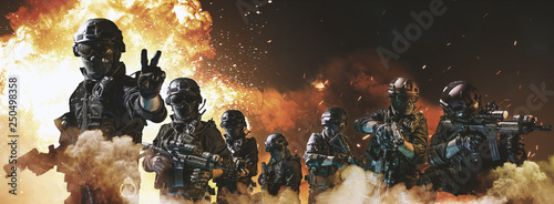 Fotomural special forces soldier police, swat team member