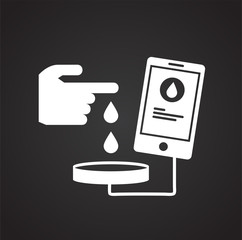 Poster - Check up icon on black background for graphic and web design, Modern simple vector sign. Internet concept. Trendy symbol for website design web button or mobile app