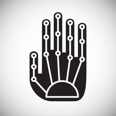 Poster - Bionic prothesis icon on white background for graphic and web design, Modern simple vector sign. Internet concept. Trendy symbol for website design web button or mobile app