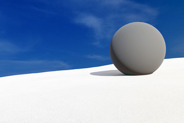 Poster - 3d rendering of rock bowl on dune
