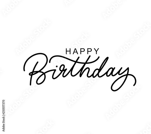Photo Happy Birthday hand drawn black lettering