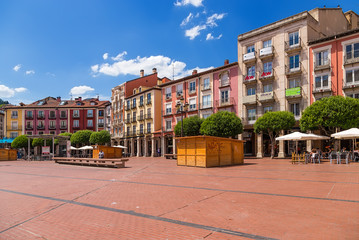 Wall Mural - burgos, spain. view of the plaza mayor