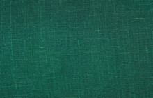 Green Linen Fabric Texture Background.