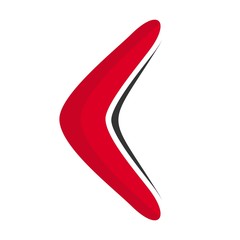 Wall Mural - red boomerang vector logo