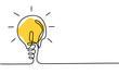 © royyimzy - Continuous line drawing. Light bulb of a yellow business ideas concept. Vector illustrations