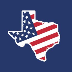 Sticker - texas and US flag vector logo