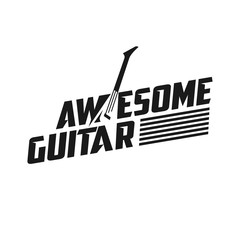 Poster - guitar vector logo. Music Icon.