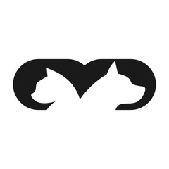 Wall Mural - dog cat vector logo