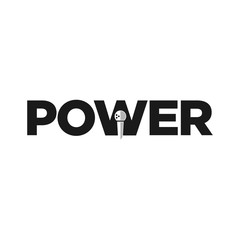 Sticker - power microphone logo