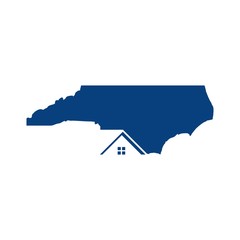 Wall Mural - north carolina vector logo. home icon.