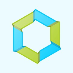 Wall Mural - hexagon unique and creative vector logo.