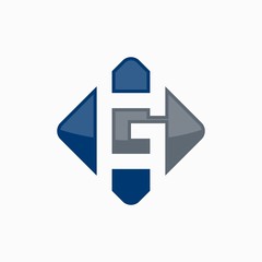 Wall Mural - letter h and g vector logo