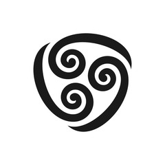 Wall Mural - three swirl vector logo. triangle vector logo.