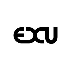 Wall Mural - letter e x and u vector logo
