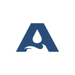 Wall Mural - letter a and waterdrop symbol. vector logo