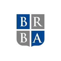 Wall Mural - letter b r b a with shield, vector logo.