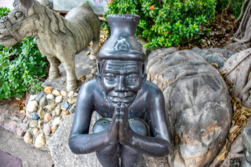 Garden in Wat Pho Buddhist Temple, Bangkok, Thailand