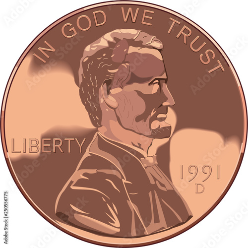 Cuadros en Lienzo Penny Vector Illustration