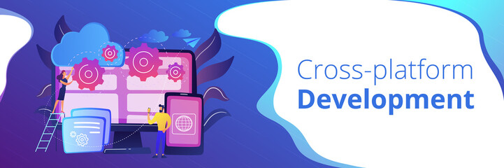 Cross-platform programming concept banner header.