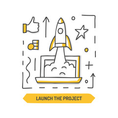 Poster - launch startup doodle icon