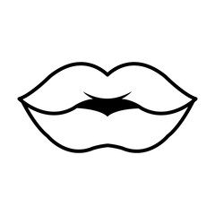 Sticker - female lips pop art style