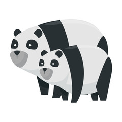 Poster - cute bear pandas family characters