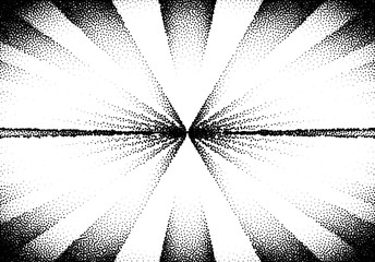 Wall Mural - Abstract sun rays with dotwork retro or tattoo style
