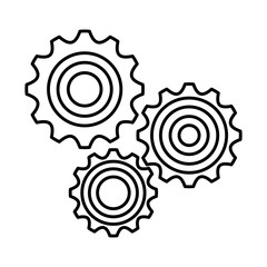 Sticker - gear machinery isolated icon