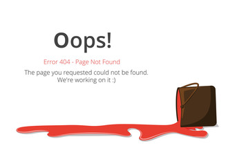 Poster - Error 404 page layout vector design. Website 404 page creative concept. The page you requested could not be found. Oops 404 error page.