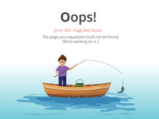 Poster - Error 404 page layout vector design. Website 404 page creative concept. The page you requested could not be found. Oops 404 error page.
