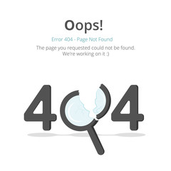 Poster - Error 404 page layout vector design. Website 404 page creative concept. The page you requested could not be found. Oops 404 error page.