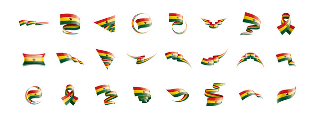 Ghana flag, vector illustration on a white background