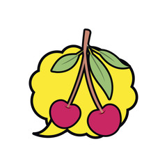 Poster - cherry fruit isolated icon